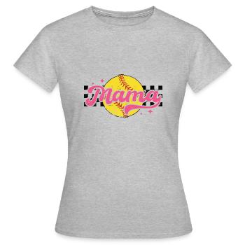 Damier Softballl Mama Fête des Mères - T-shirt Femme - gris chiné - Devant - AI Model Female 172 dark (172cm)
