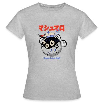 Restez bouffée - T-shirt Femme - gris chiné - Devant - AI Model Female 172 dark (172cm)