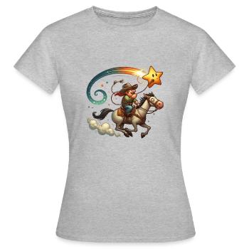 COWBOY LASSO - Women's T-Shirt - heather grey - Front - AI Model Female 172 dark (172cm)