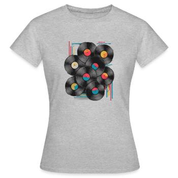 Anciens dossiers scolaires - T-shirt Femme - gris chiné - Devant - AI Model Female 172 dark (172cm)