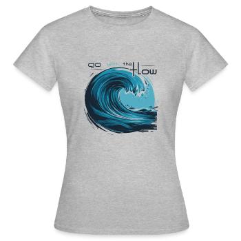 VAGUE. OCÉAN. SUIVEZ LE COURANT - T-shirt Femme - gris chiné - Devant - AI Model Female 172 dark (172cm)