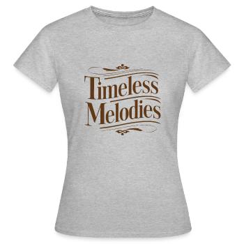 TYPOGRAPHIE VINTAGE. MÉLODIE INTEMPORELLE - T-shirt Femme - gris chiné - Devant - AI Model Female 172 dark (172cm)