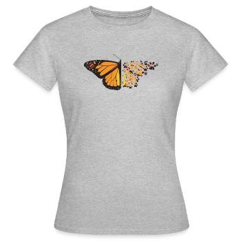 Butterfly Dog Paws Funny Animal Pawprints Lover - Women's T-Shirt - heather grey - Front - AI Model Female 172 dark (172cm)