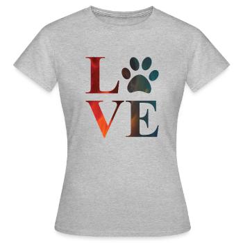 Love Paw Colorful Funny Dog Pawprint Animal Lover - Women's T-Shirt - heather grey - Front - AI Model Female 172 dark (172cm)