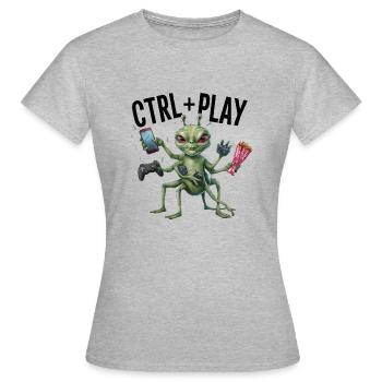 SPIEL, STRG-SPIEL - Frauen T-Shirt - Grau meliert - Vorne - AI Model Female 172 dark (172cm)