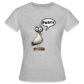 Möwe Party Einfach Party - Frauen T-Shirt - Grau meliert - Vorne - AI Model Female 172 dark (172cm)