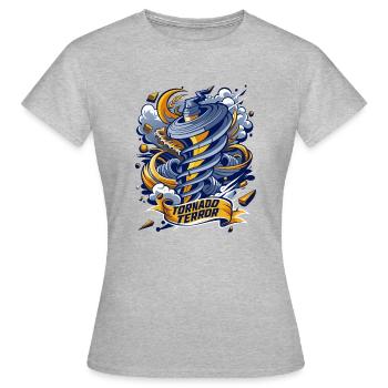 TERREUR DE LA TORNADE - T-shirt Femme - gris chiné - Devant - AI Model Female 172 dark (172cm)
