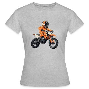 Motocross und Dirt bike - Frauen T-Shirt - Grau meliert - Vorne - AI Model Female 172 dark (172cm)