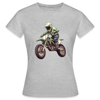 Motocross und Dirt bike - Frauen T-Shirt - Grau meliert - Vorne - AI Model Female 172 dark (172cm)