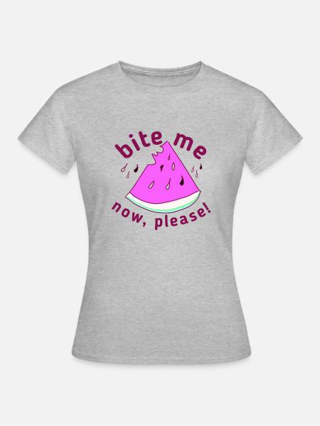 Wassermelone Trendige Frucht maritim - Frauen T-Shirt - Grau meliert