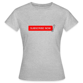 Bold Red Subscribe Now button - Women's T-Shirt - heather grey - Front - AI Model Female 172 dark (172cm)