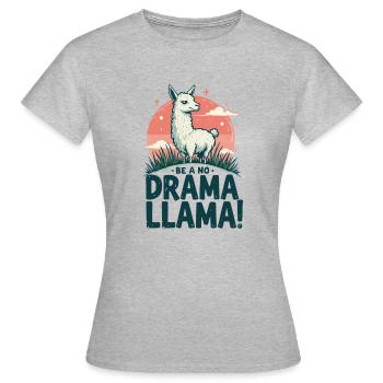 PAS DE DRAME LAMA - T-shirt Femme - gris chiné - Devant - AI Model Female 172 dark (172cm)