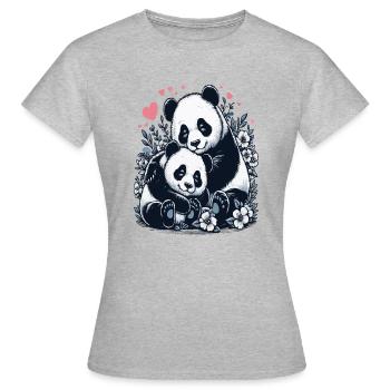 Panda mom and child design gift - Women's T-Shirt - heather grey - Front - AI Model Female 172 dark (172cm)