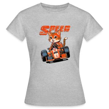 Fast Feline Racer Fast Feline - T-shirt Femme - gris chiné - Devant - AI Model Female 172 dark (172cm)