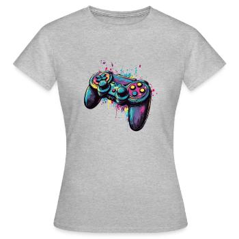Manettes de jeux vidéo pour les joueurs - T-shirt Femme - gris chiné - Devant - AI Model Female 172 dark (172cm)