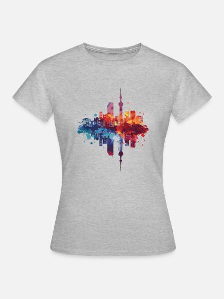 Akita - Frauen T-Shirt - Grau meliert