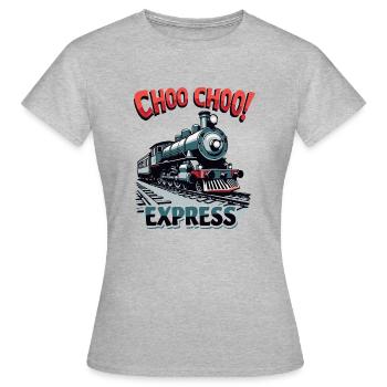 LOKOMOTIVE - Frauen T-Shirt - Grau meliert - Vorne - AI Model Female 172 dark (172cm)