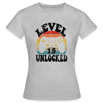 15 Birthday gift Funny 15th birthday Present - Frauen T-Shirt - Grau meliert - Vorne - AI Model Female 172 dark (172cm)