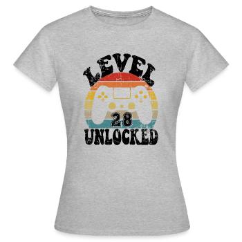 28 Birthday gift Funny 28th birthday Present - Frauen T-Shirt - Grau meliert - Vorne - AI Model Female 172 dark (172cm)