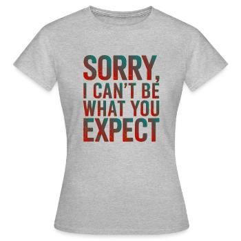 WHAT YOU EXPECT - Women's T-Shirt - heather grey - Front - AI Model Female 172 dark (172cm)