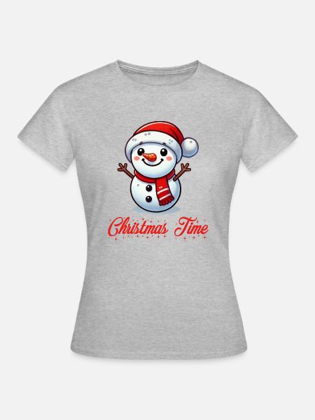 snowman christmas - Frauen T-Shirt - Grau meliert