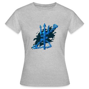 CHAÎNES ENROULÉES AUTOUR DU TRIDENT - T-shirt Femme - gris chiné - Devant - AI Model Female 172 dark (172cm)