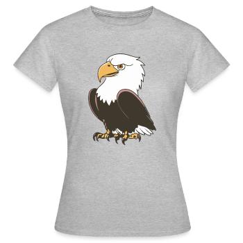 MAJESTÄTISCHER FLUG - Frauen T-Shirt - Grau meliert - Vorne - AI Model Female 172 dark (172cm)