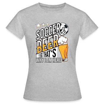 Football et bière, c’est pour ça que je suis là Idée cadeau - T-shirt Femme - gris chiné - Devant - AI Model Female 172 dark (172cm)