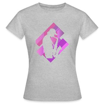 Saxophone instrument à vent - T-shirt Femme - gris chiné - Devant - AI Model Female 172 dark (172cm)
