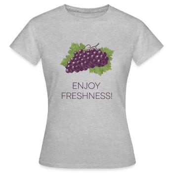 FRISCHE GENIESSEN - Frauen T-Shirt - Grau meliert - Vorne - AI Model Female 172 dark (172cm)