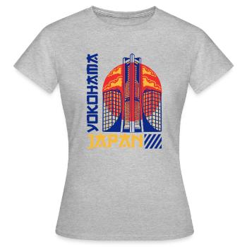 Yokohama - Japon - T-shirt Femme - gris chiné - Devant - AI Model Female 172 dark (172cm)