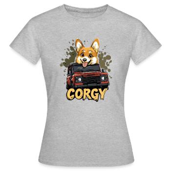 Defender Land Corgy Rover Landy 4x4 Landie Queen - T-shirt Femme - gris chiné - Devant - AI Model Female 172 dark (172cm)