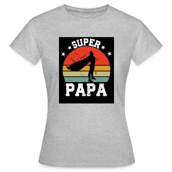 Super Papa - Frauen T-Shirt - Grau meliert - Vorne - AI Model Female 172 dark (172cm)