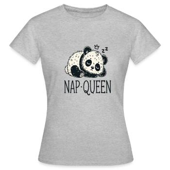 Nap Queen - Frauen T-Shirt - Grau meliert - Vorne - AI Model Female 172 dark (172cm)