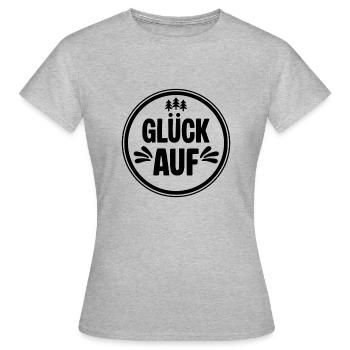 Erzgebirge Glueck auf - Frauen T-Shirt - Grau meliert - Vorne - AI Model Female 172 dark (172cm)