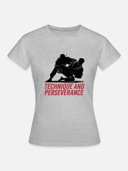 TECHNIK UND AUSDAUER - Frauen T-Shirt - Grau meliert
