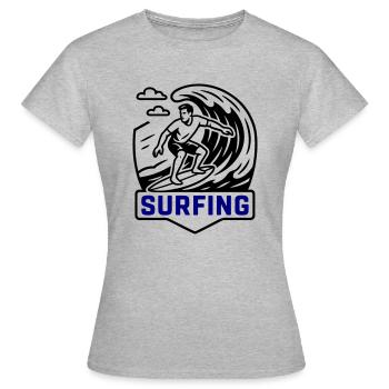 Surfeur symbole surfeur - T-shirt Femme - gris chiné - Devant - AI Model Female 172 dark (172cm)