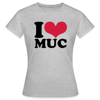 Munich - T-shirt Femme - gris chiné - Devant - AI Model Female 172 dark (172cm)