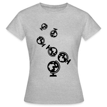 Globus symbol icon - Frauen T-Shirt - Grau meliert - Vorne - AI Model Female 172 dark (172cm)