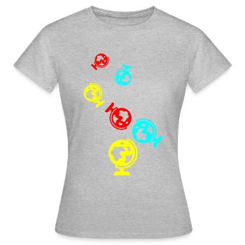 Globus symbol icon - Frauen T-Shirt - Grau meliert - Vorne - AI Model Female 172 dark (172cm)
