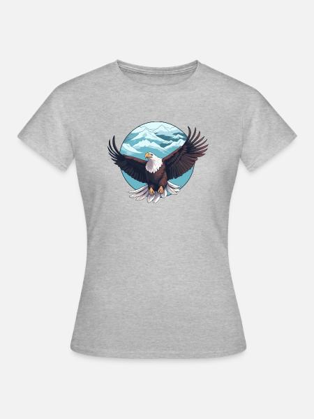 Majestic Eagle in Snowy Mountain Landscape - Women's T-Shirt - heather grey