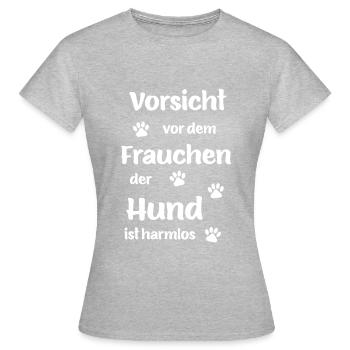 Beware of the mistress the dog is harmless - Women's T-Shirt - heather grey - Front - AI Model Female 172 dark (172cm)