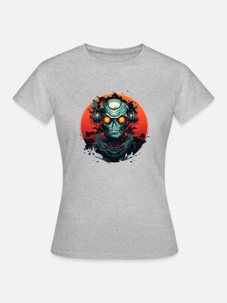 Roboter - Frauen T-Shirt - Grau meliert