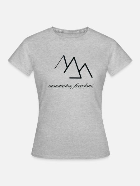 Gebirge. Freiheit. - Frauen T-Shirt - Grau meliert