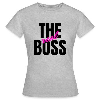 THE REAL BOSS - Women's T-Shirt - heather grey - Front - AI Model Female 172 dark (172cm)