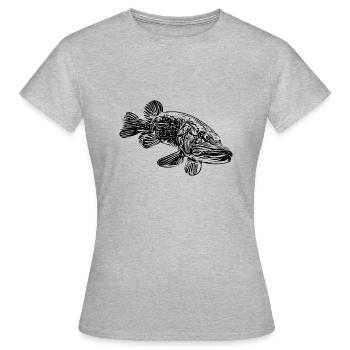 Hecht - Frauen T-Shirt - Grau meliert - Vorne - AI Model Female 172 dark (172cm)