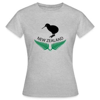 New Zealand - Frauen T-Shirt - Grau meliert - Vorne - AI Model Female 172 dark (172cm)