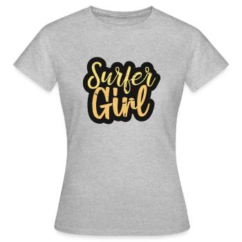 Surfer Girl - Idée cadeau pour les surfeurs - T-shirt Femme - gris chiné - Devant - AI Model Female 172 dark (172cm)