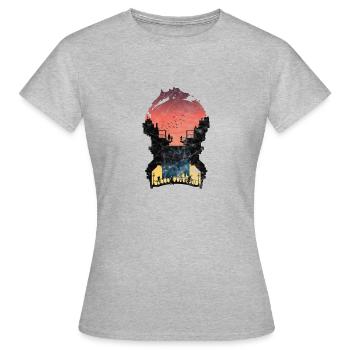 Sonnenuntergang Silhouetten Leben Geschenk Stadt - Frauen T-Shirt - Grau meliert - Vorne - AI Model Female 172 dark (172cm)
