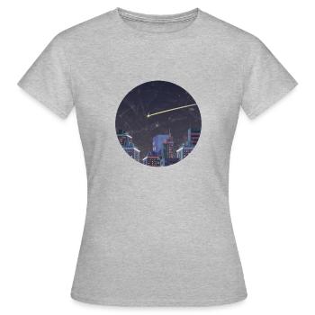 Komet Sternschnuppe Nachthimmel Sternenhimmel - Frauen T-Shirt - Grau meliert - Vorne - AI Model Female 172 dark (172cm)